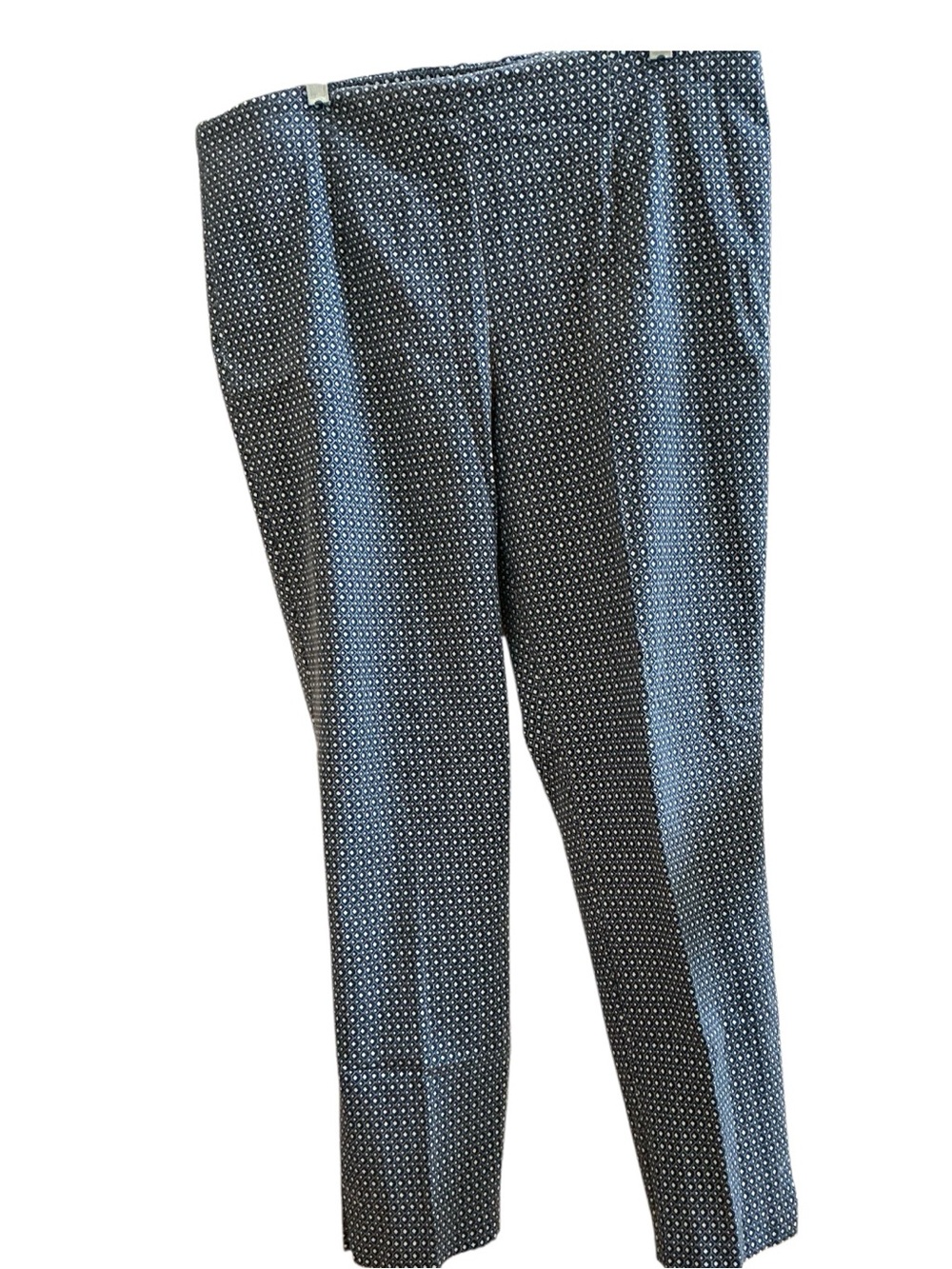 Tribal Stretchy Pants with Navy Blue and White Micro Dot Pattern